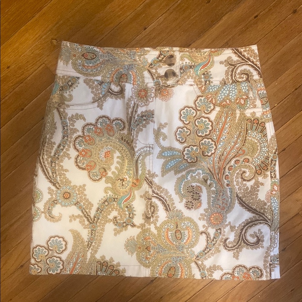 CAbi Paisley Print Skirt Cocktail Ready Woman 4